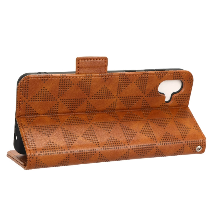 For Samsung Galaxy A04 Symmetrical Triangle Leather Phone Case