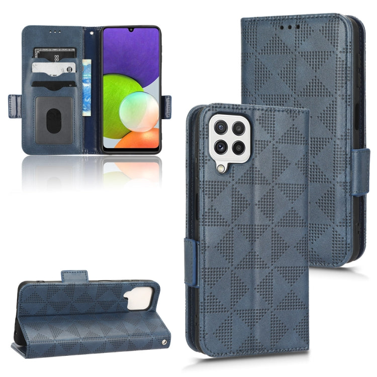 For Samsung Galaxy A12 / M12 Symmetrical Triangle Leather Phone Case