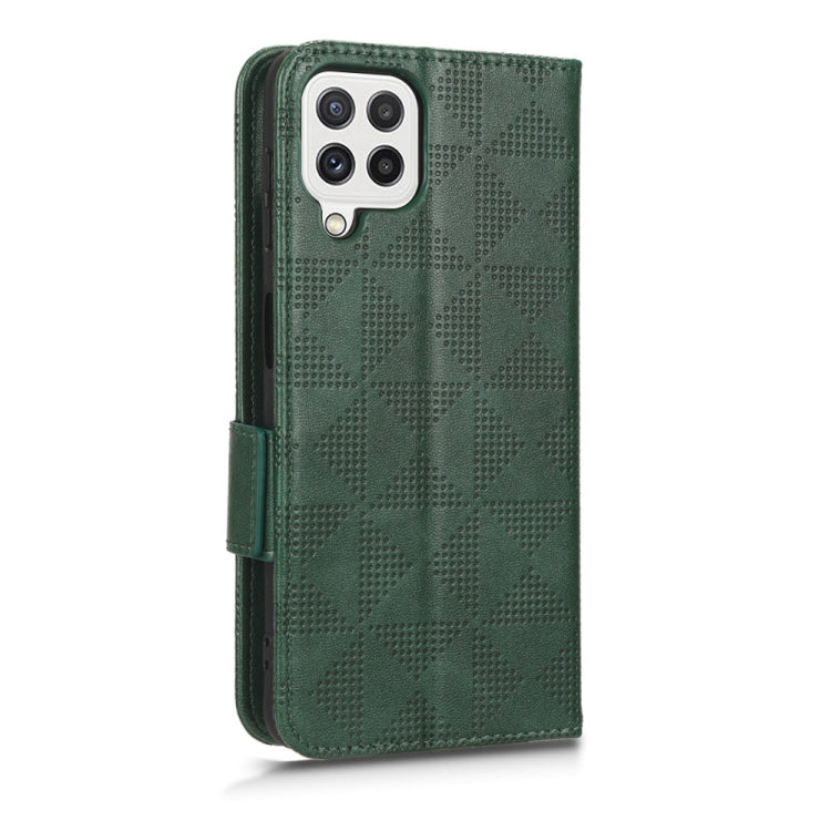 For Samsung Galaxy A12 / M12 Symmetrical Triangle Leather Phone Case