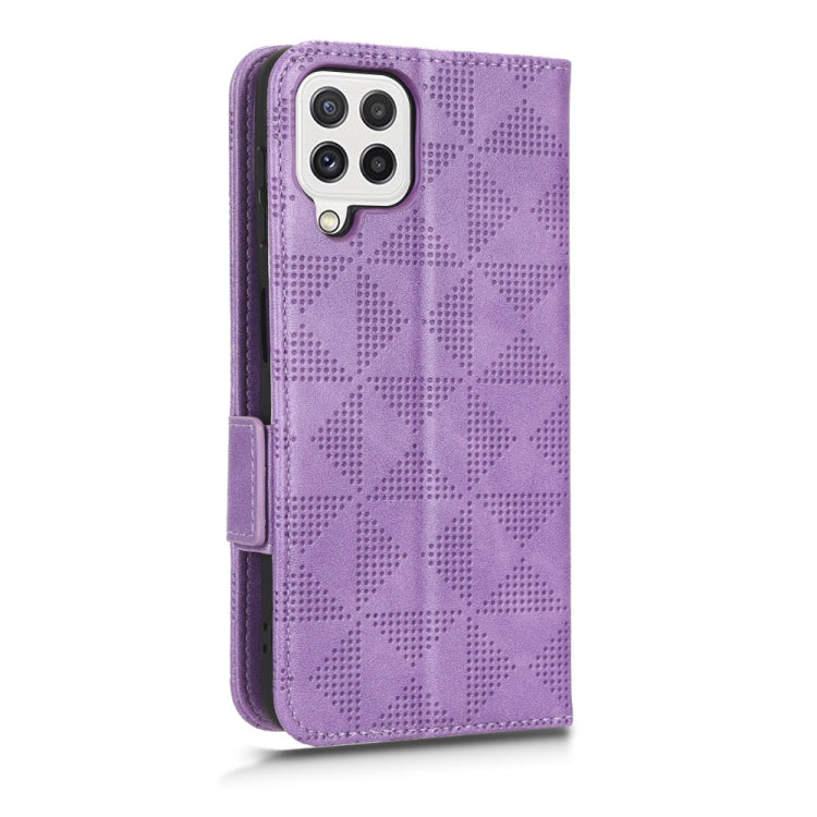 For Samsung Galaxy A12 / M12 Symmetrical Triangle Leather Phone Case