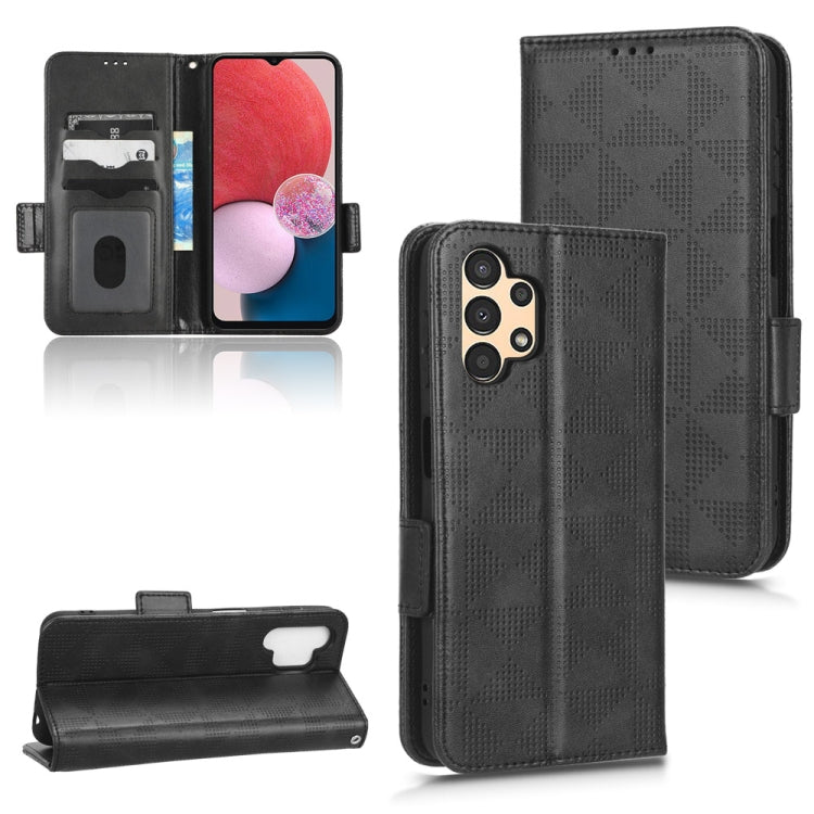 For Samsung Galaxy A13 4G Symmetrical Triangle Leather Phone Case