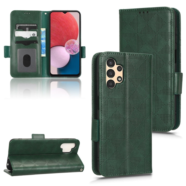 For Samsung Galaxy A13 4G Symmetrical Triangle Leather Phone Case