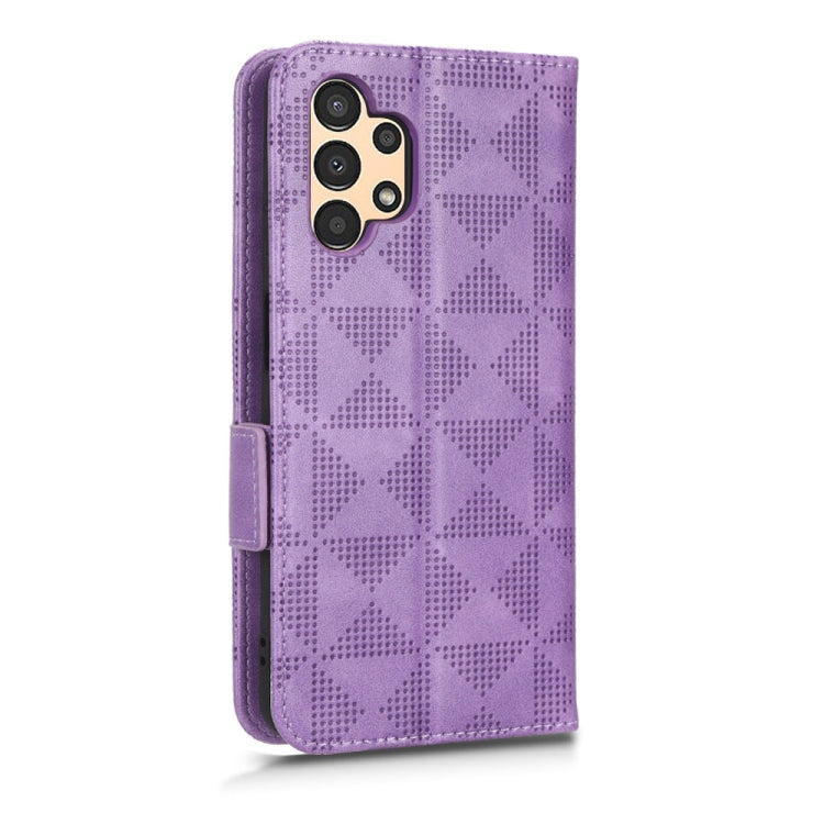 For Samsung Galaxy A13 4G Symmetrical Triangle Leather Phone Case