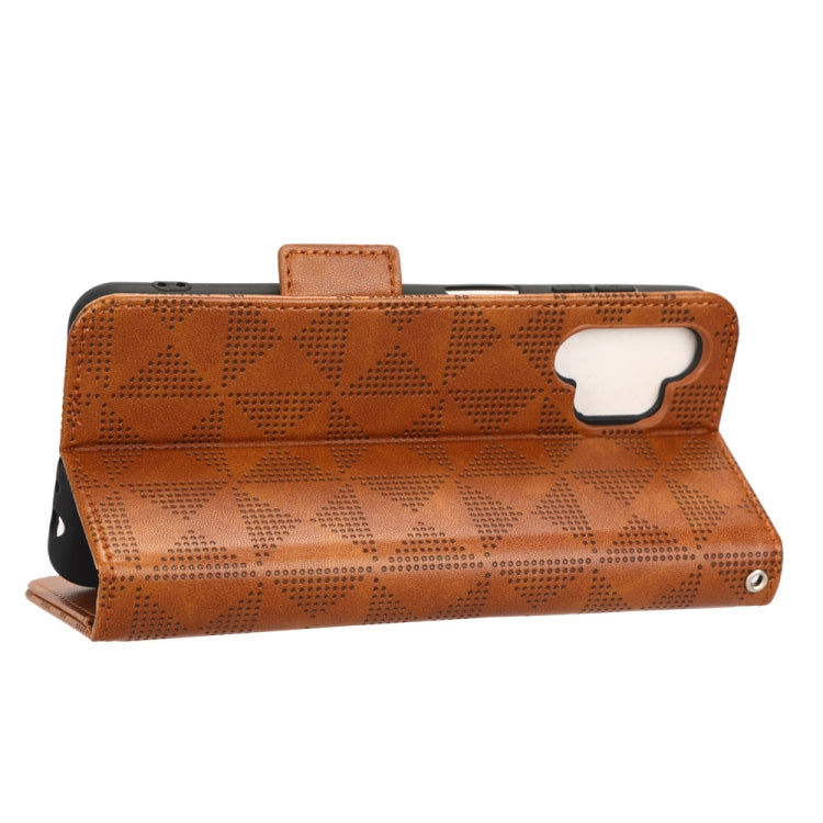 For Samsung Galaxy A13 4G Symmetrical Triangle Leather Phone Case