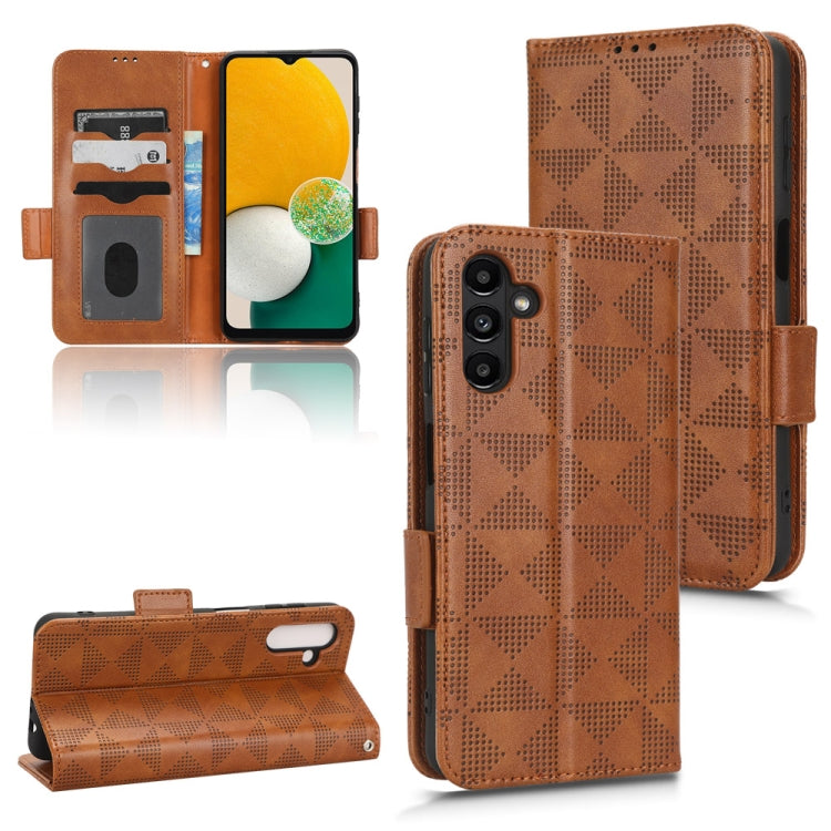 For Samsung Galaxy A13 5G Symmetrical Triangle Leather Phone Case