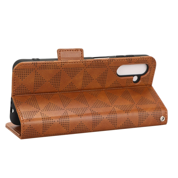 For Samsung Galaxy A13 5G Symmetrical Triangle Leather Phone Case