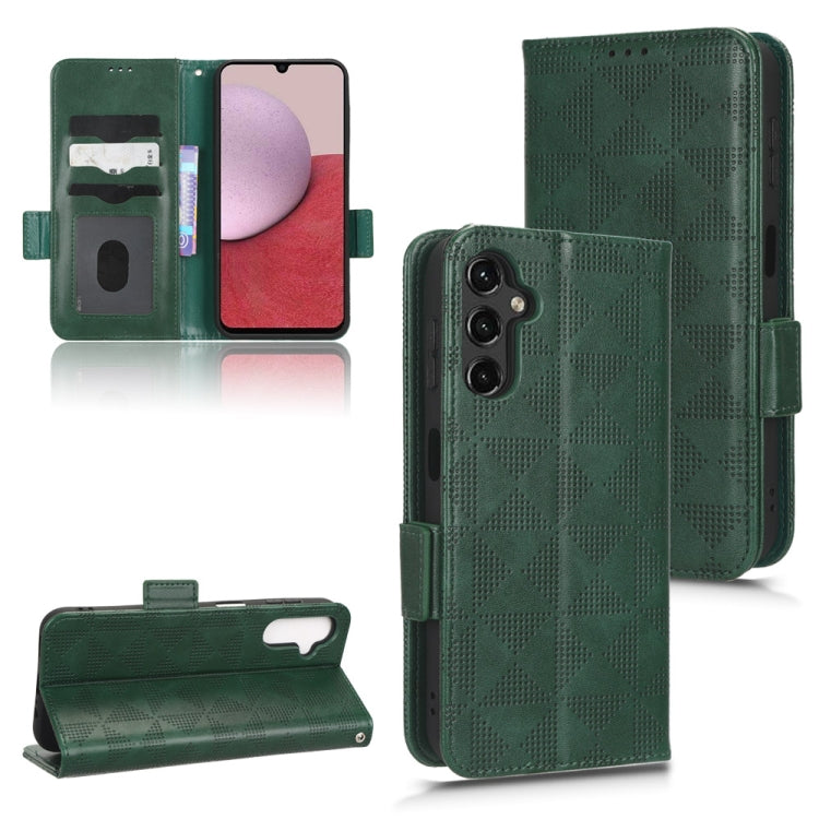 For Samsung Galaxy A14 5G Symmetrical Triangle Leather Phone Case