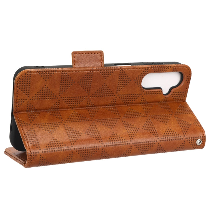 For Samsung Galaxy A14 5G Symmetrical Triangle Leather Phone Case