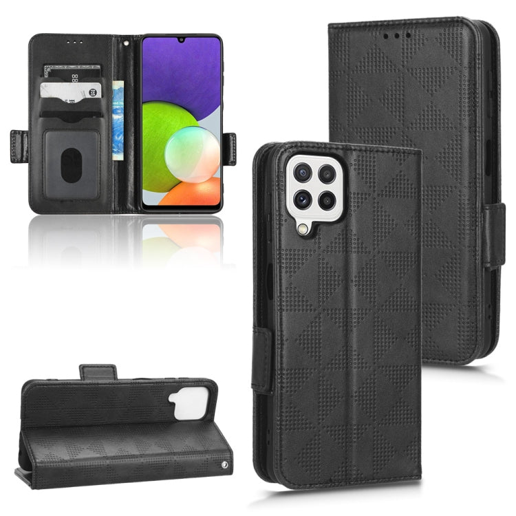 For Samsung Galaxy A22 4G / M22 4G Symmetrical Triangle Leather Phone Case