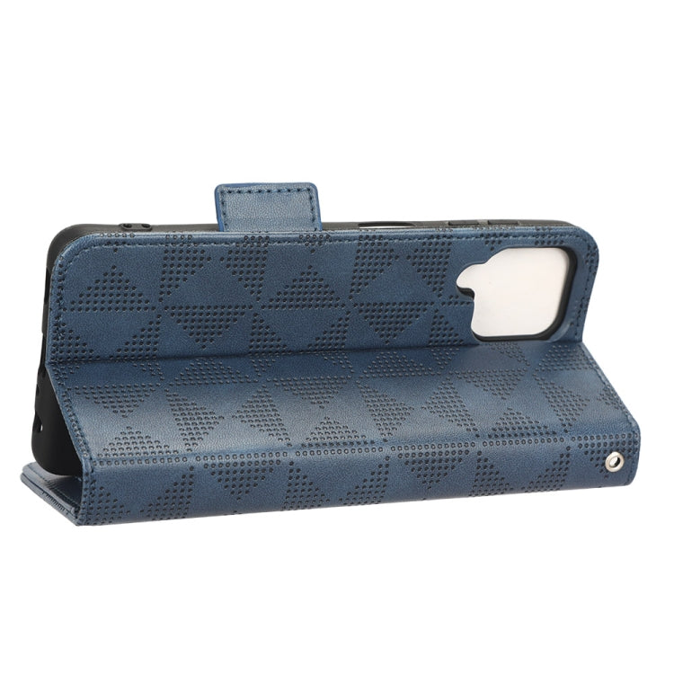 For Samsung Galaxy A22 4G / M22 4G Symmetrical Triangle Leather Phone Case