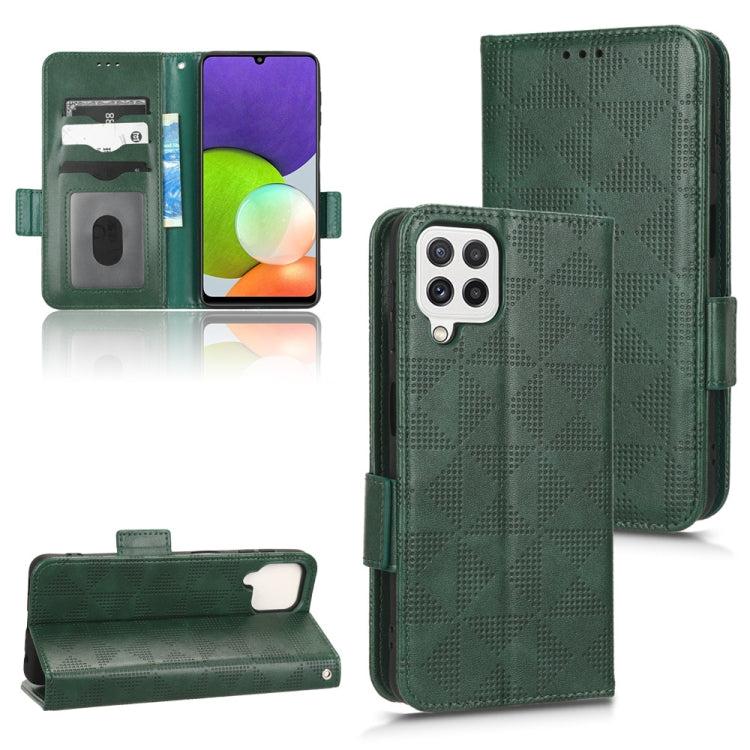 For Samsung Galaxy A22 4G / M22 4G Symmetrical Triangle Leather Phone Case