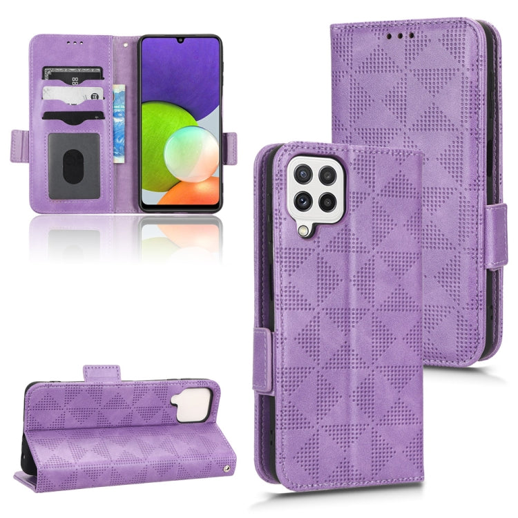 For Samsung Galaxy A22 4G / M22 4G Symmetrical Triangle Leather Phone Case