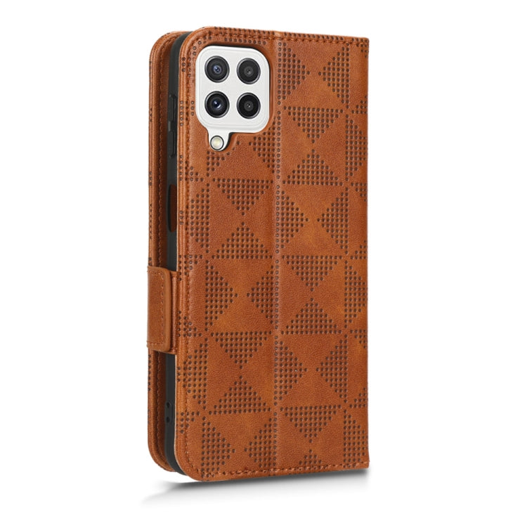For Samsung Galaxy A22 4G / M22 4G Symmetrical Triangle Leather Phone Case