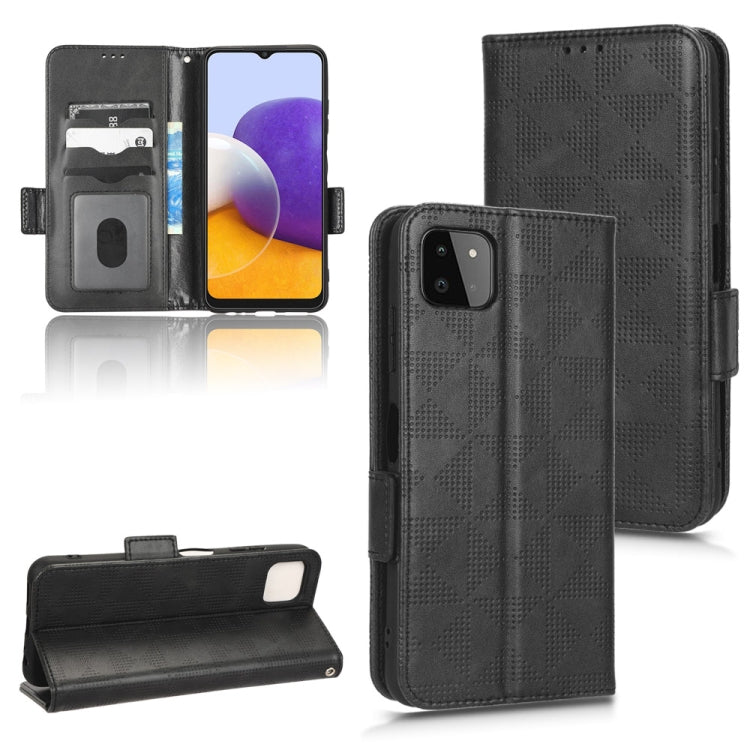 For Samsung Galaxy A22 5G Symmetrical Triangle Leather Phone Case