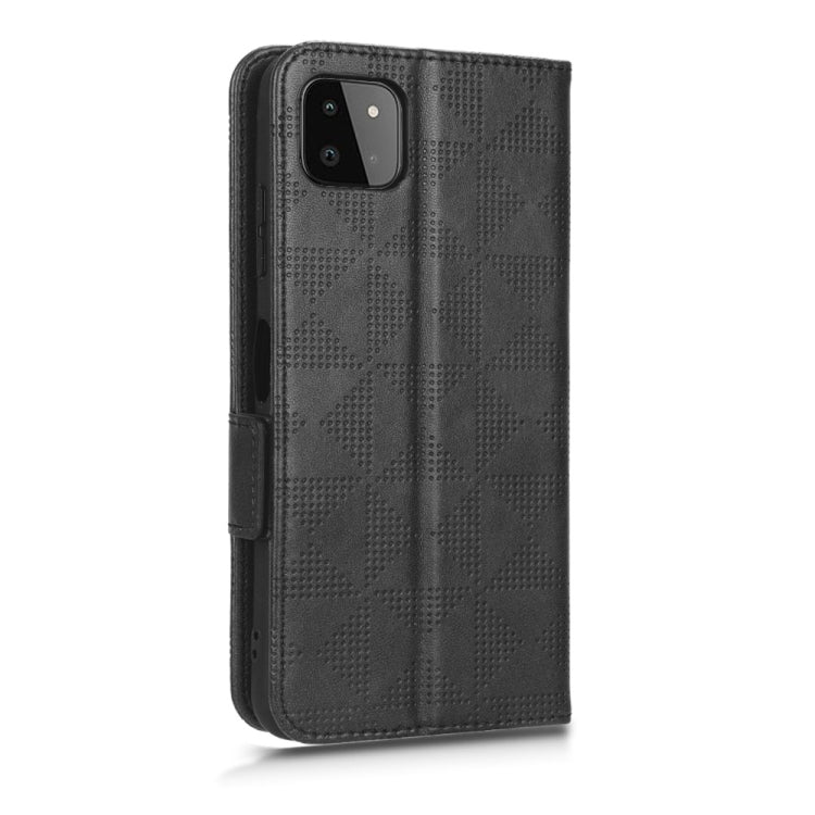 For Samsung Galaxy A22 5G Symmetrical Triangle Leather Phone Case