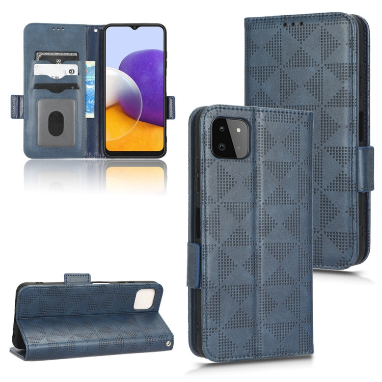 For Samsung Galaxy A22 5G Symmetrical Triangle Leather Phone Case