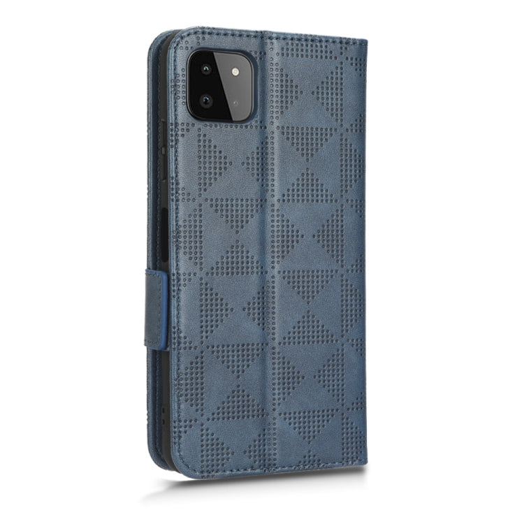 For Samsung Galaxy A22 5G Symmetrical Triangle Leather Phone Case