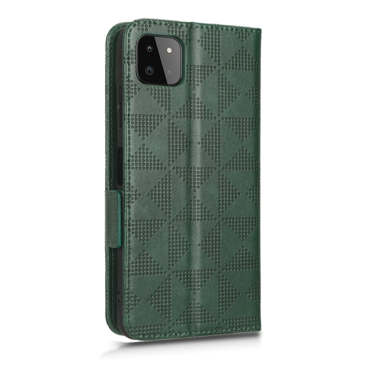 For Samsung Galaxy A22 5G Symmetrical Triangle Leather Phone Case