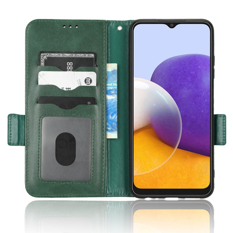 For Samsung Galaxy A22 5G Symmetrical Triangle Leather Phone Case