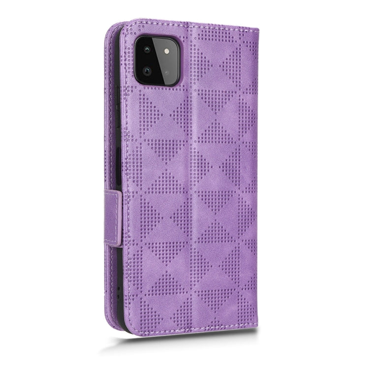 For Samsung Galaxy A22 5G Symmetrical Triangle Leather Phone Case