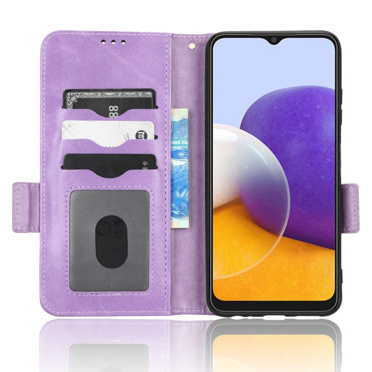 For Samsung Galaxy A22 5G Symmetrical Triangle Leather Phone Case
