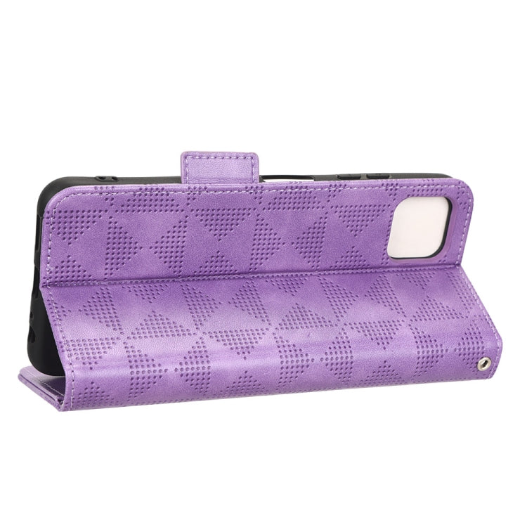 For Samsung Galaxy A22 5G Symmetrical Triangle Leather Phone Case