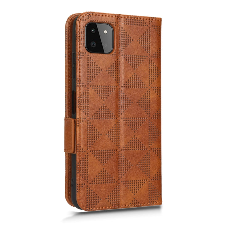 For Samsung Galaxy A22 5G Symmetrical Triangle Leather Phone Case