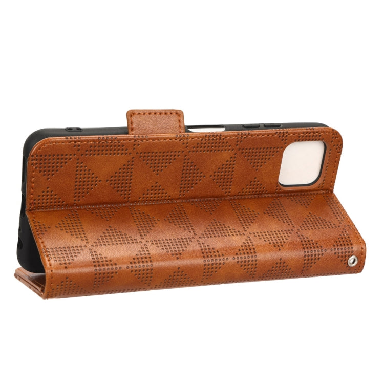 For Samsung Galaxy A22 5G Symmetrical Triangle Leather Phone Case