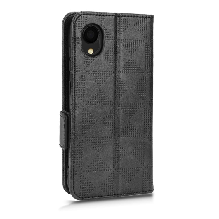 For Samsung Galaxy A22 5G JP Version Symmetrical Triangle Leather Phone Case
