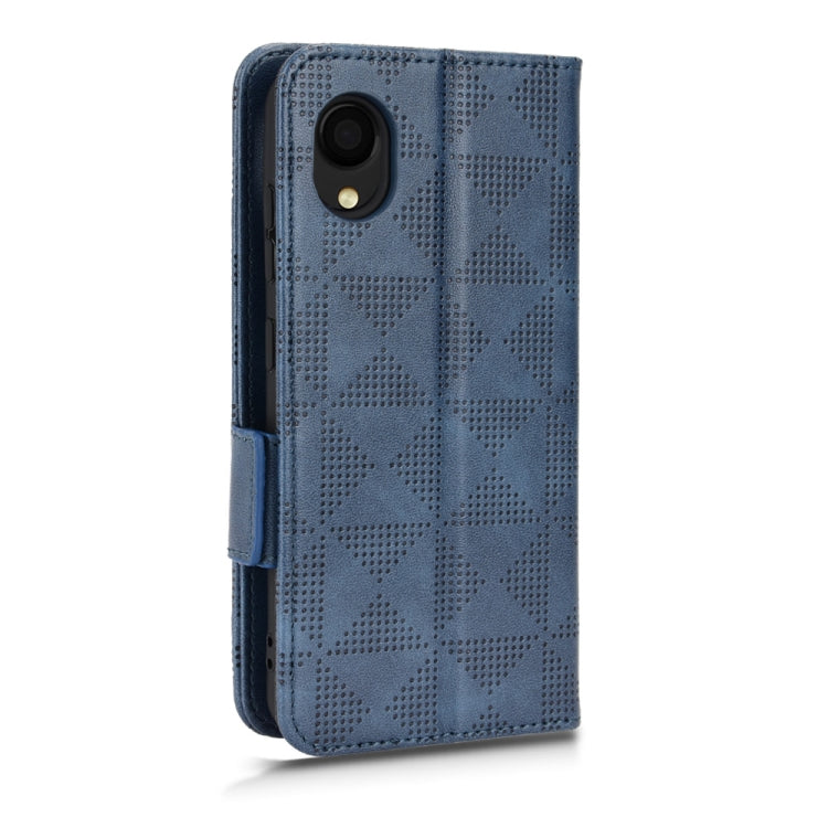 For Samsung Galaxy A22 5G JP Version Symmetrical Triangle Leather Phone Case