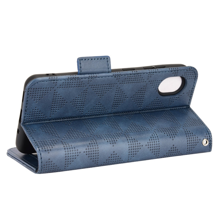 For Samsung Galaxy A22 5G JP Version Symmetrical Triangle Leather Phone Case