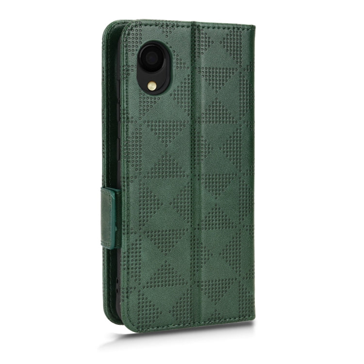 For Samsung Galaxy A22 5G JP Version Symmetrical Triangle Leather Phone Case