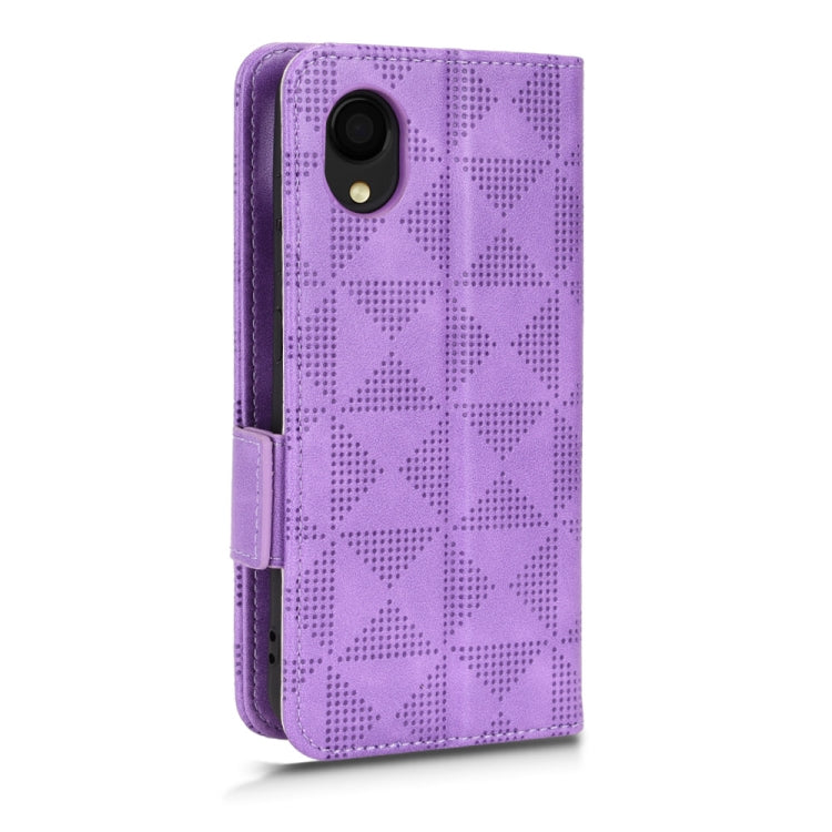 For Samsung Galaxy A22 5G JP Version Symmetrical Triangle Leather Phone Case