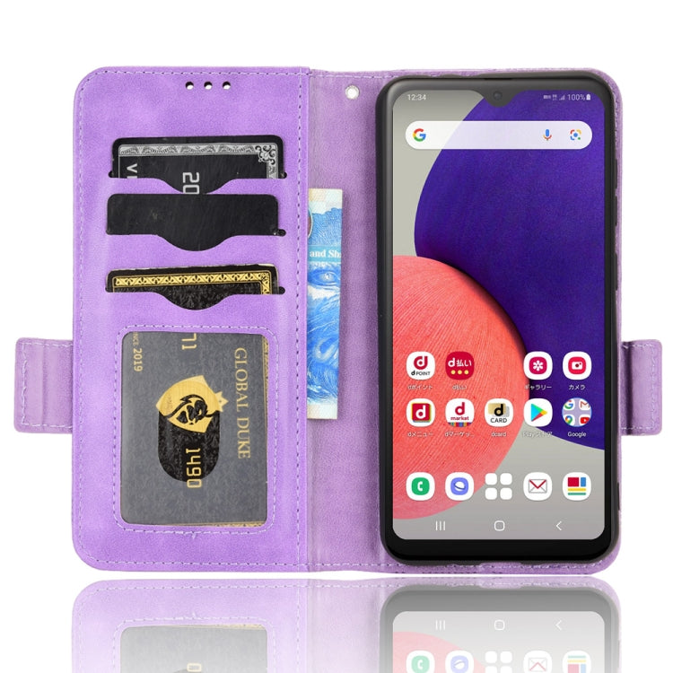 For Samsung Galaxy A22 5G JP Version Symmetrical Triangle Leather Phone Case