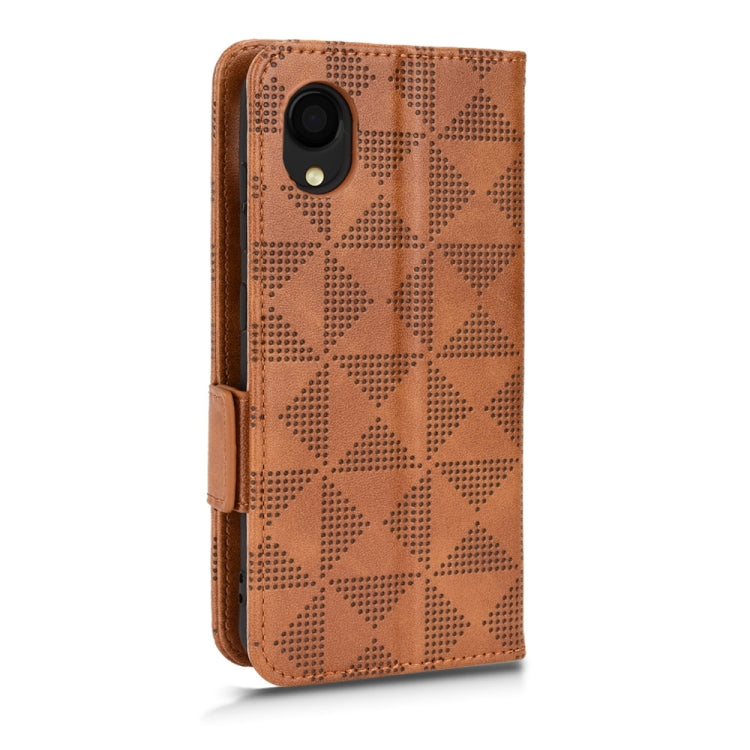 For Samsung Galaxy A22 5G JP Version Symmetrical Triangle Leather Phone Case