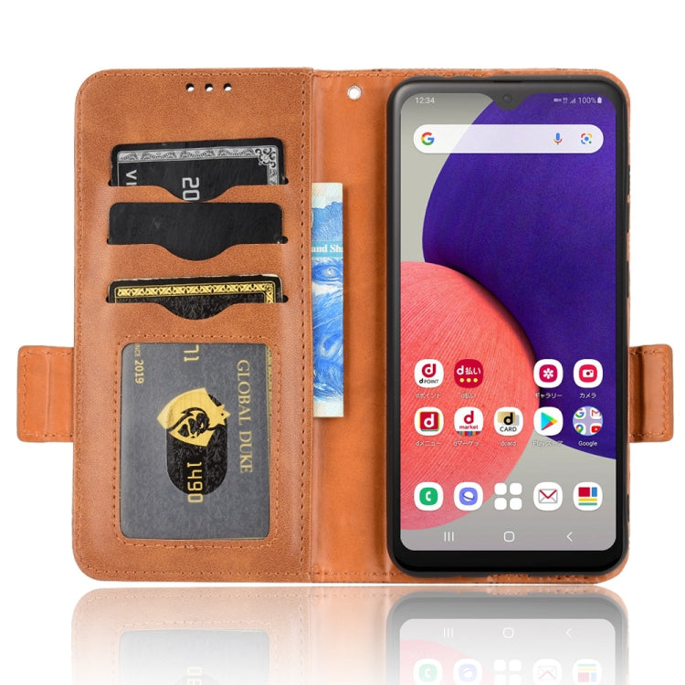 For Samsung Galaxy A22 5G JP Version Symmetrical Triangle Leather Phone Case