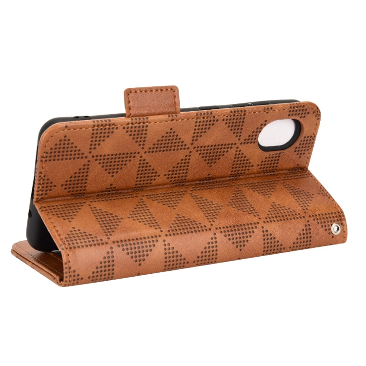 For Samsung Galaxy A22 5G JP Version Symmetrical Triangle Leather Phone Case