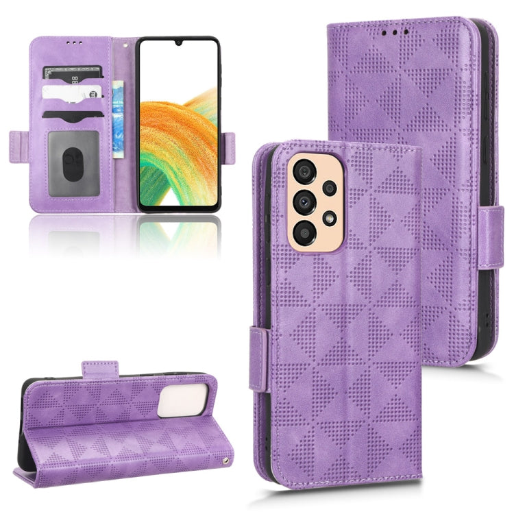 For Samsung Galaxy A23 4G Symmetrical Triangle Leather Phone Case