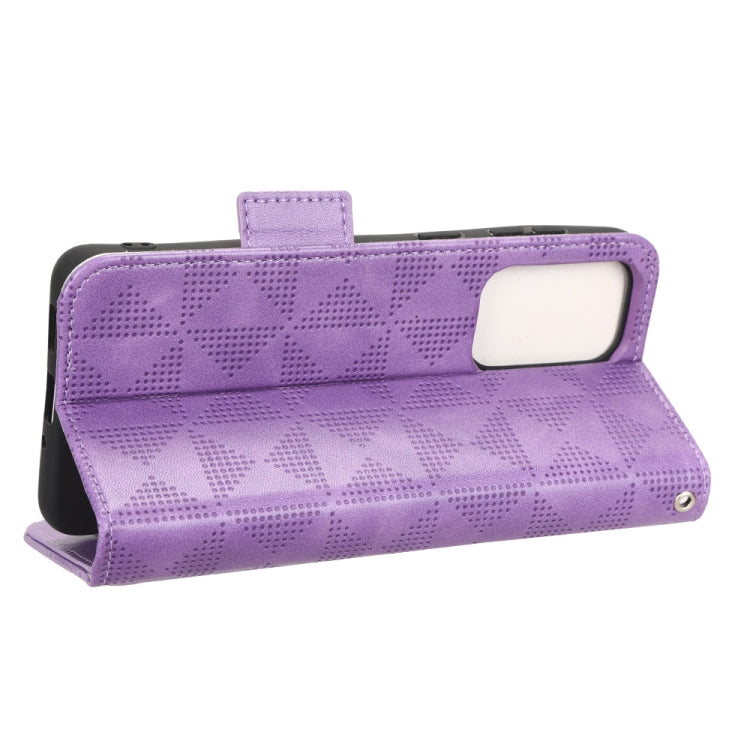 For Samsung Galaxy A23 4G Symmetrical Triangle Leather Phone Case