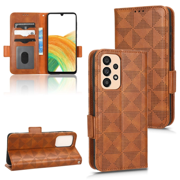 For Samsung Galaxy A23 4G Symmetrical Triangle Leather Phone Case