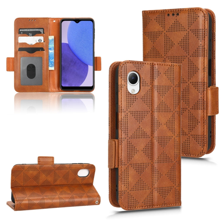 For Samsung Galaxy A23e/A23 5G JP Version Symmetrical Triangle Leather Phone Case