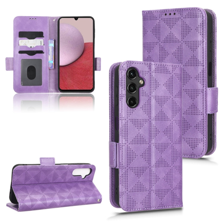 For Samsung Galaxy A24 4G Symmetrical Triangle Leather Phone Case