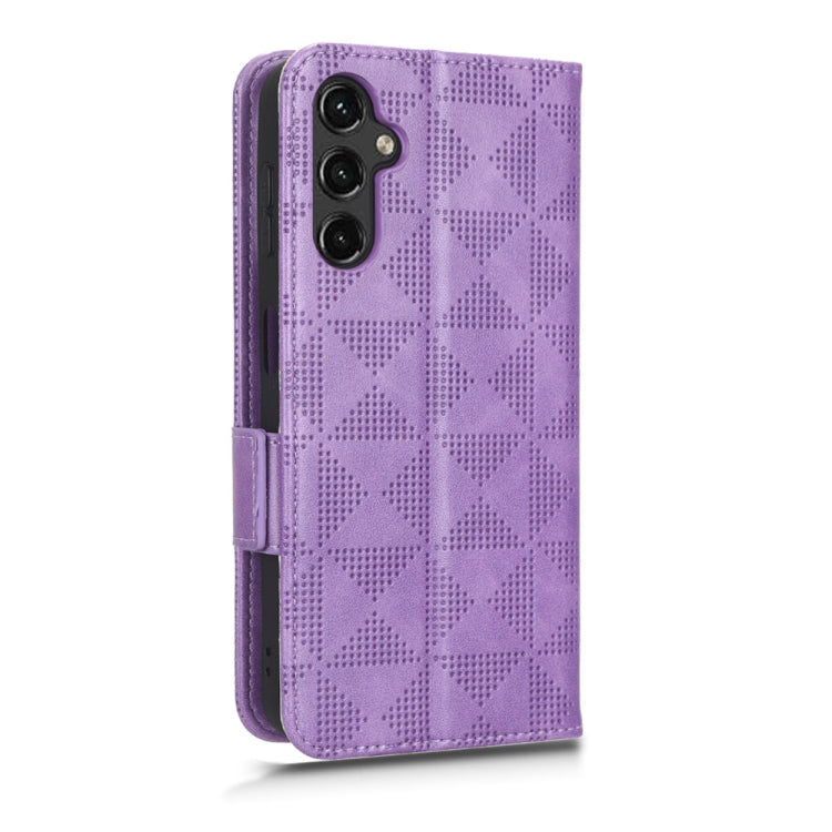 For Samsung Galaxy A24 4G Symmetrical Triangle Leather Phone Case