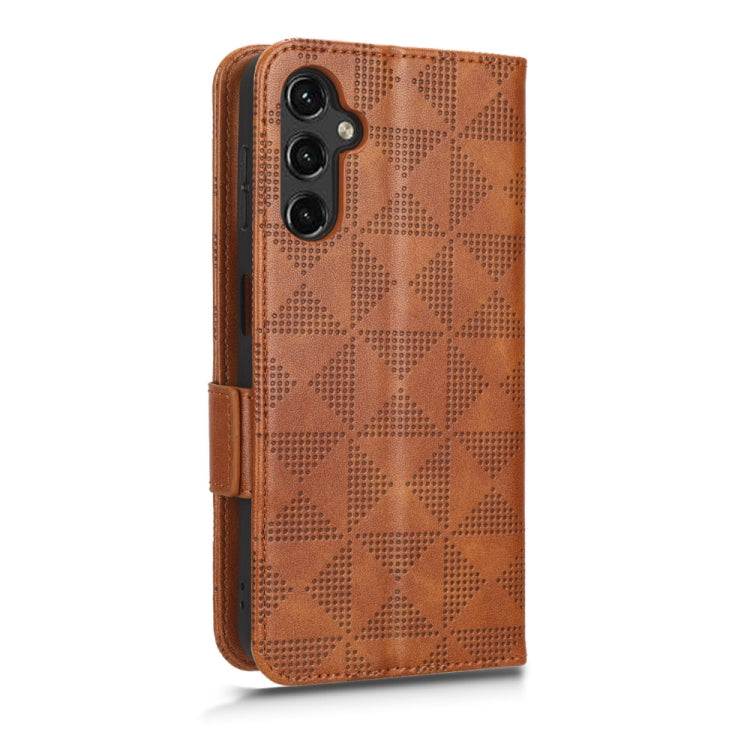 For Samsung Galaxy A24 4G Symmetrical Triangle Leather Phone Case