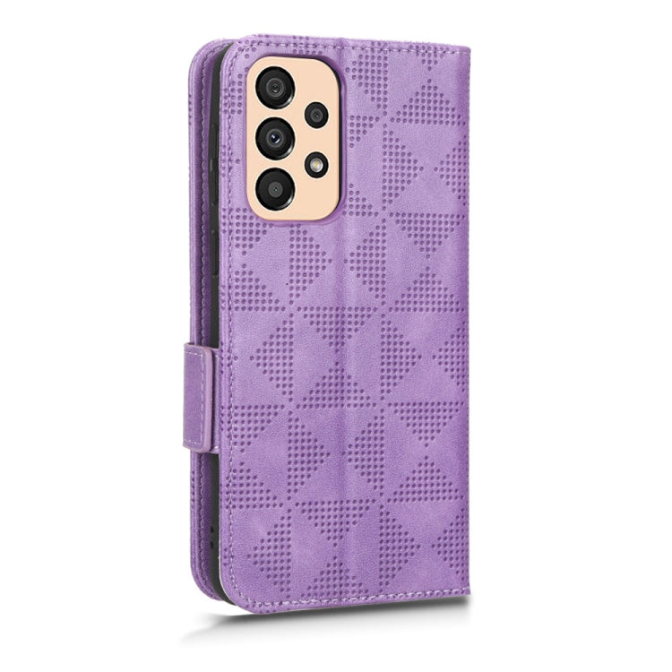 For Samsung Galaxy A33 5G Symmetrical Triangle Leather Phone Case