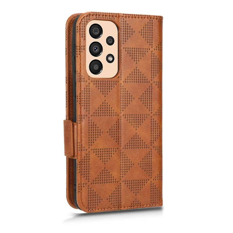 For Samsung Galaxy A33 5G Symmetrical Triangle Leather Phone Case