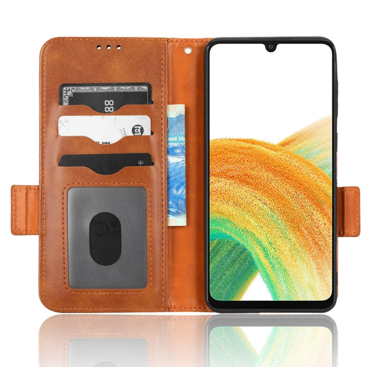 For Samsung Galaxy A33 5G Symmetrical Triangle Leather Phone Case