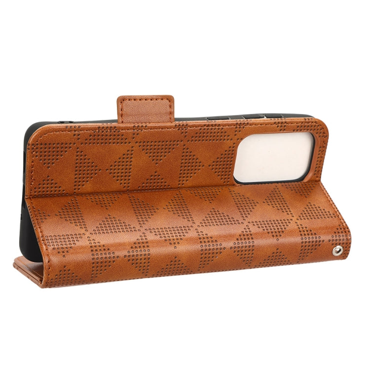 For Samsung Galaxy A33 5G Symmetrical Triangle Leather Phone Case
