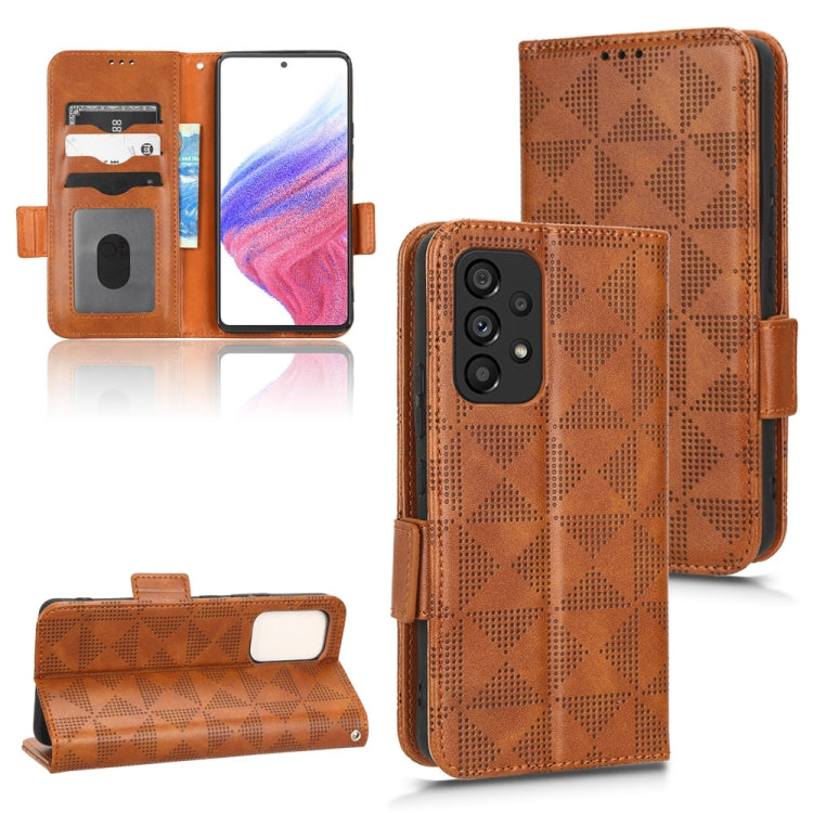 For Samsung Galaxy A53 5G Symmetrical Triangle Leather Phone Case
