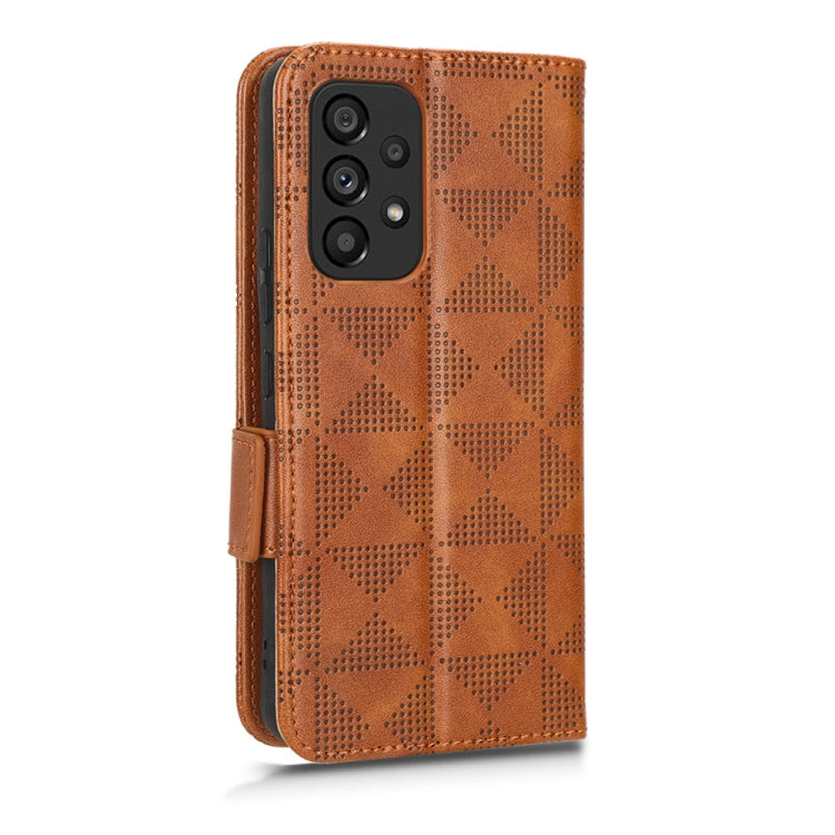 For Samsung Galaxy A53 5G Symmetrical Triangle Leather Phone Case